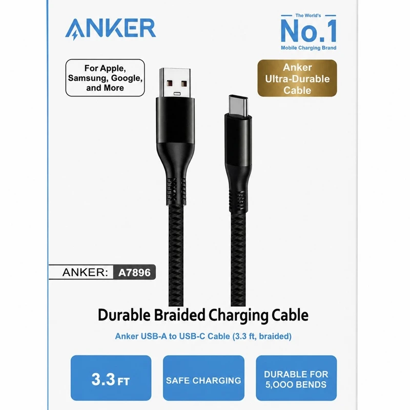 کابل تبدیل USB-A به USB-C انکر مدل A7896