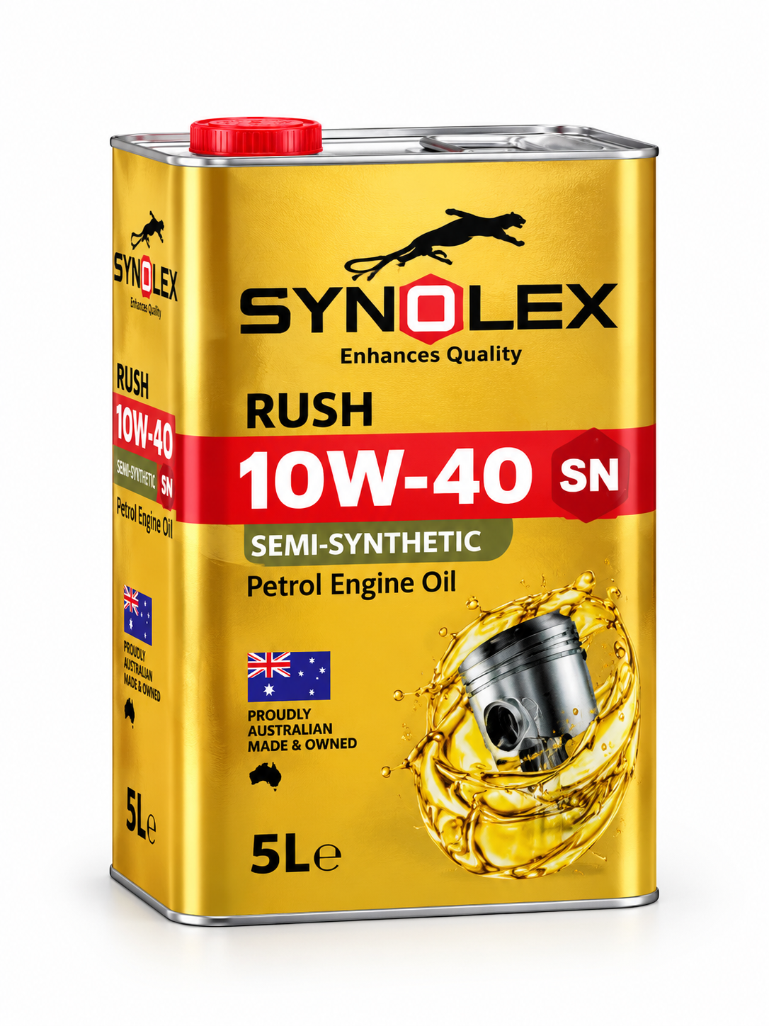 گالن روغن موتور طلایی SYN OLEX روغن موتور سینولکس مدل 10W-40 SN حجم ۵ لیتر